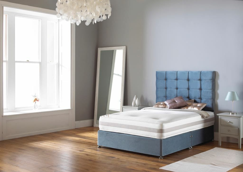 Myer Adams Cool Touch Pocket 1000 Divan Bed-Sky Plush Velvet-Better Bed Company