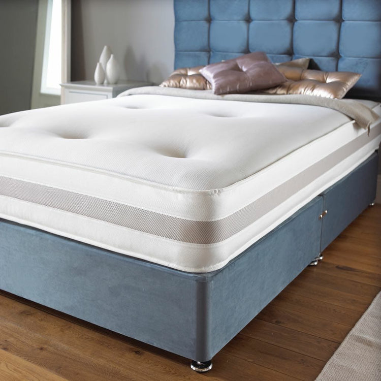 Myer Adams Cool Touch Pocket 1000 Divan Bed-Sky Plush Velvet-Better Bed Company