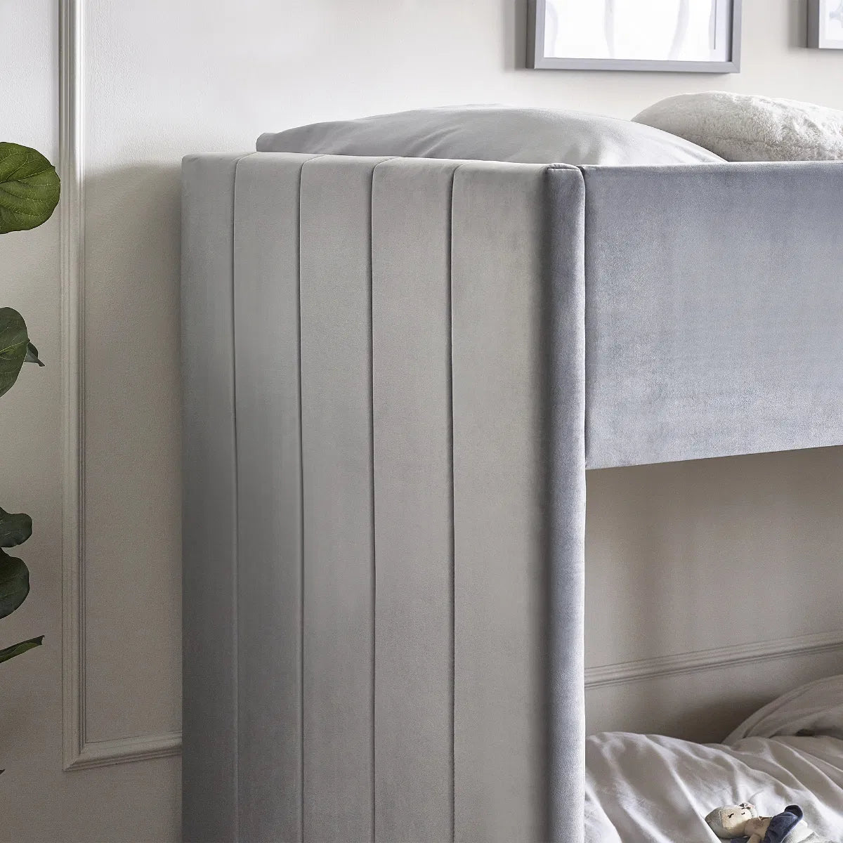 Julian Bowen Dayton Bunk Bed Grey Velvet-Better Bed Company