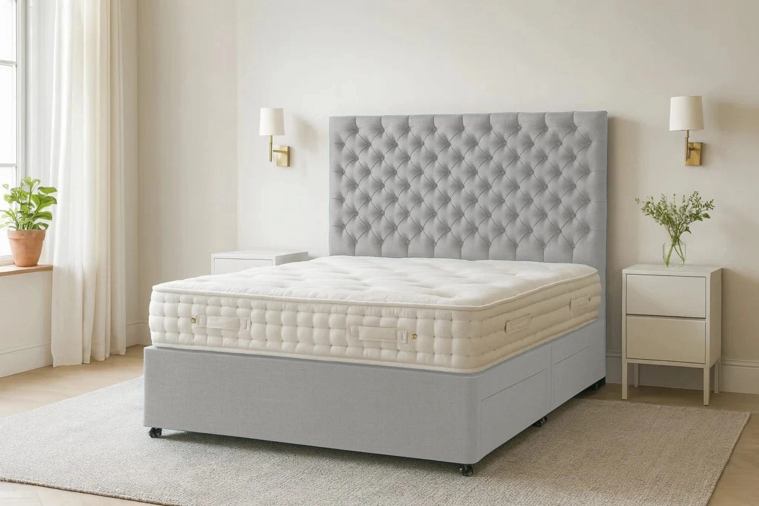 Darragh Silver Contract Divan Bed-Better Bed Company