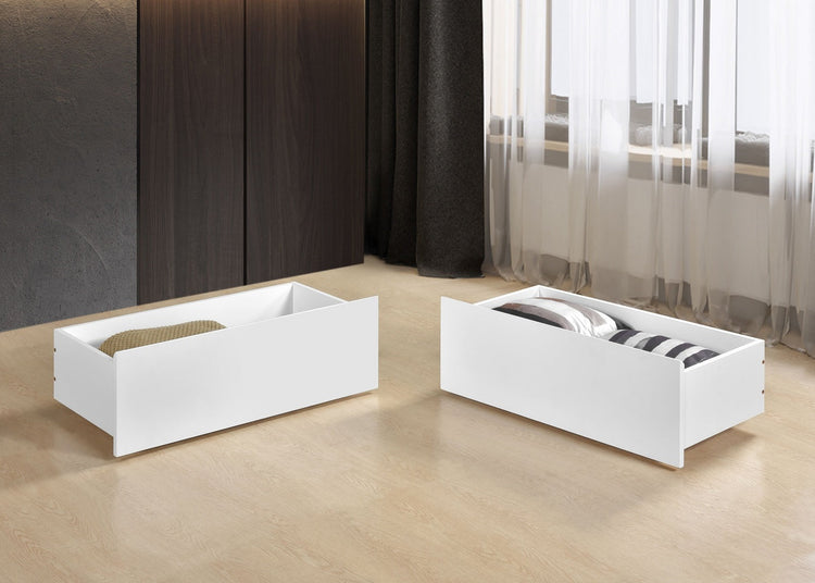 Kelly Triple Wooden Bunk Bed-Drawers-White-Better Bed Company