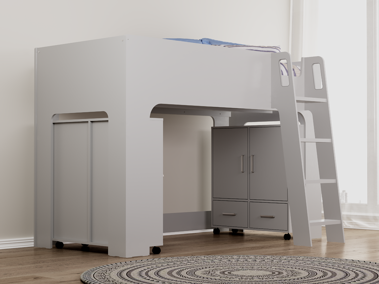 Flintshire Eden Mid Sleeper Grey From Side-Better bed Company