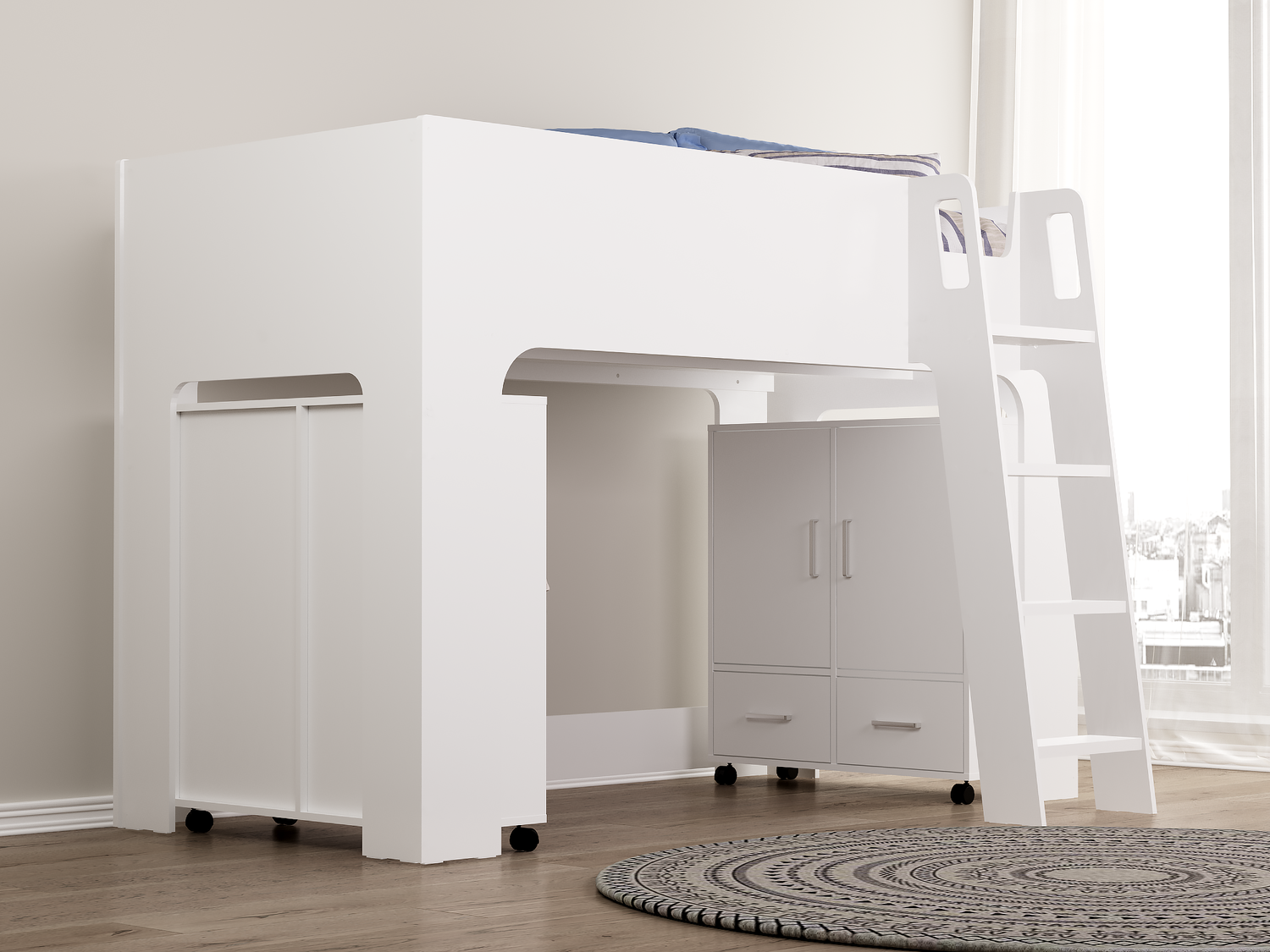 Flintshire Eden Mid Sleeper White From Side-Better bed Company