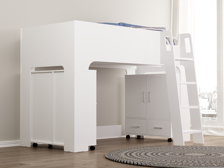 Flintshire Eden Mid Sleeper White From Side-Better bed Company