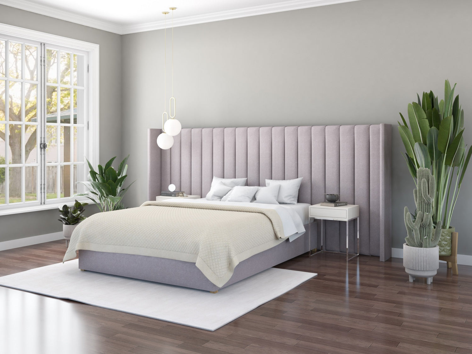 Aspire Grandeur Fabric Ottoman Bed-Eire Linen-Grey-Better Bed Company