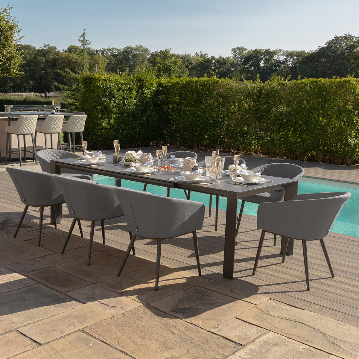 Maze Ambition 10 Seat Extending Dining Set From Other Side-Better Bed Company