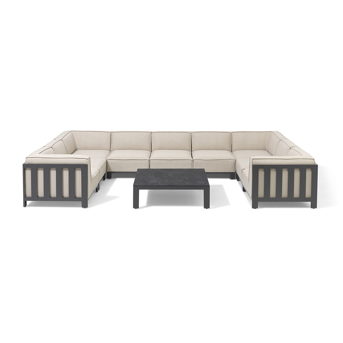 Maze Ibiza U Shape Sofa Set With Square Coffee Table White Background-Better Bed Company