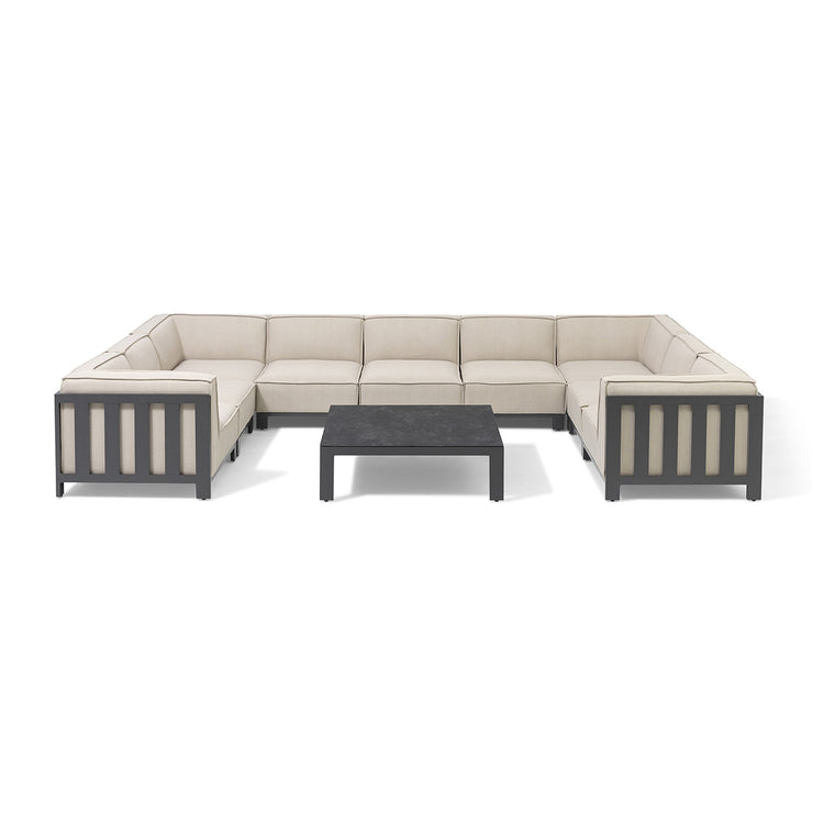 Maze Ibiza U Shape Sofa Set With Square Coffee Table White Background-Better Bed Company