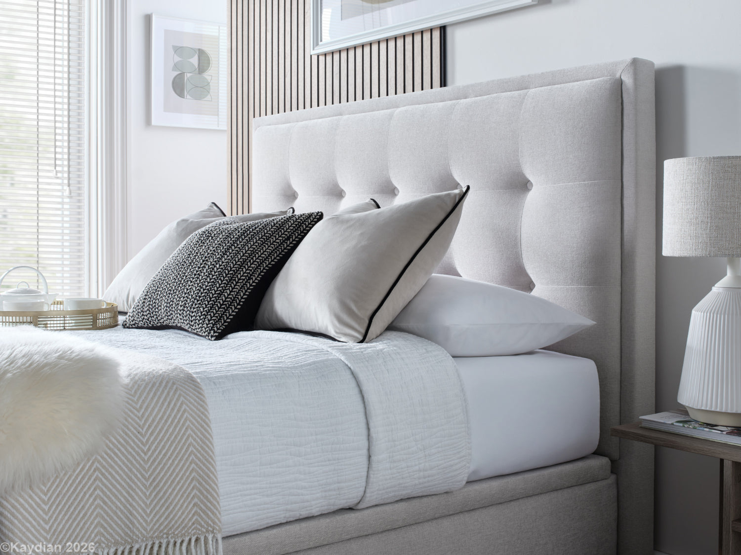 Kaydian Falstone Maskat Clay Ottoman Bed Headend-Better Bed Company