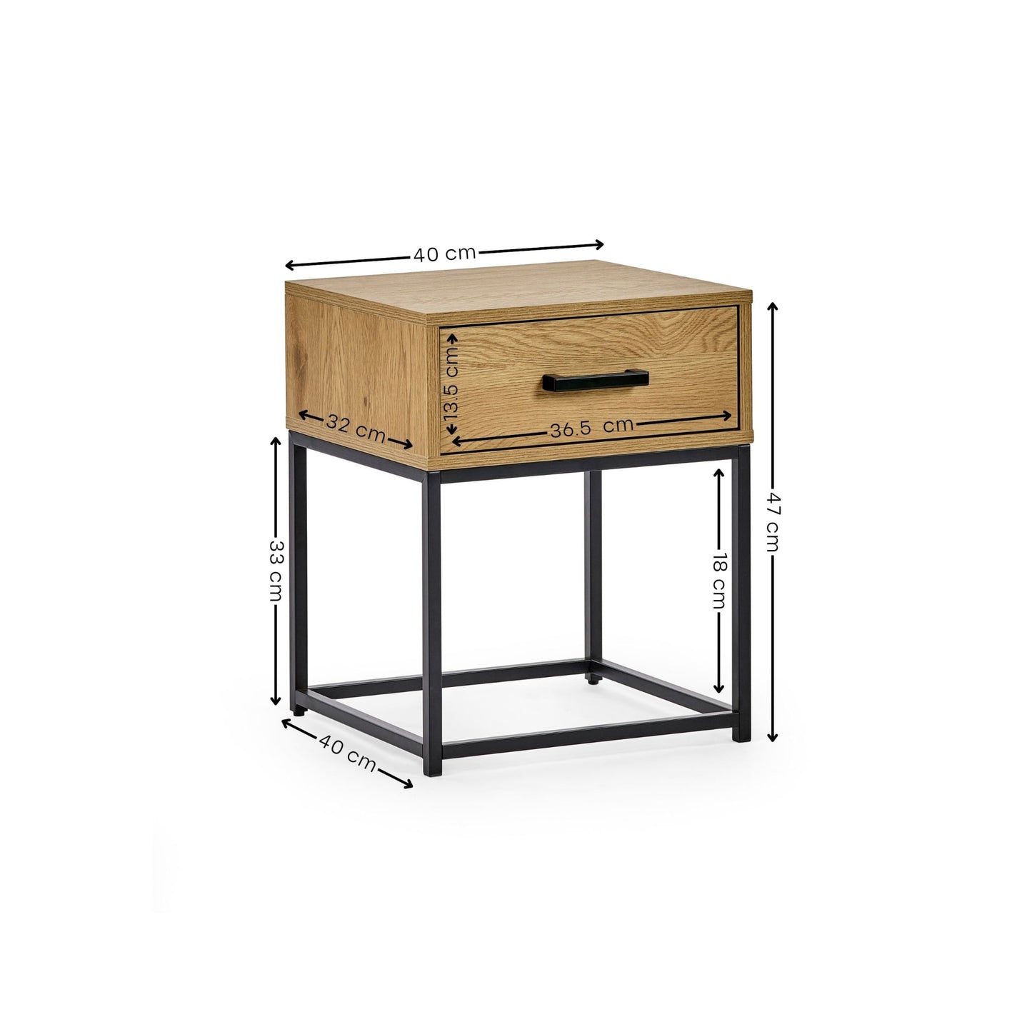 Julian Bowen Harlow 1 Drawer Bedside-Better Bed Company