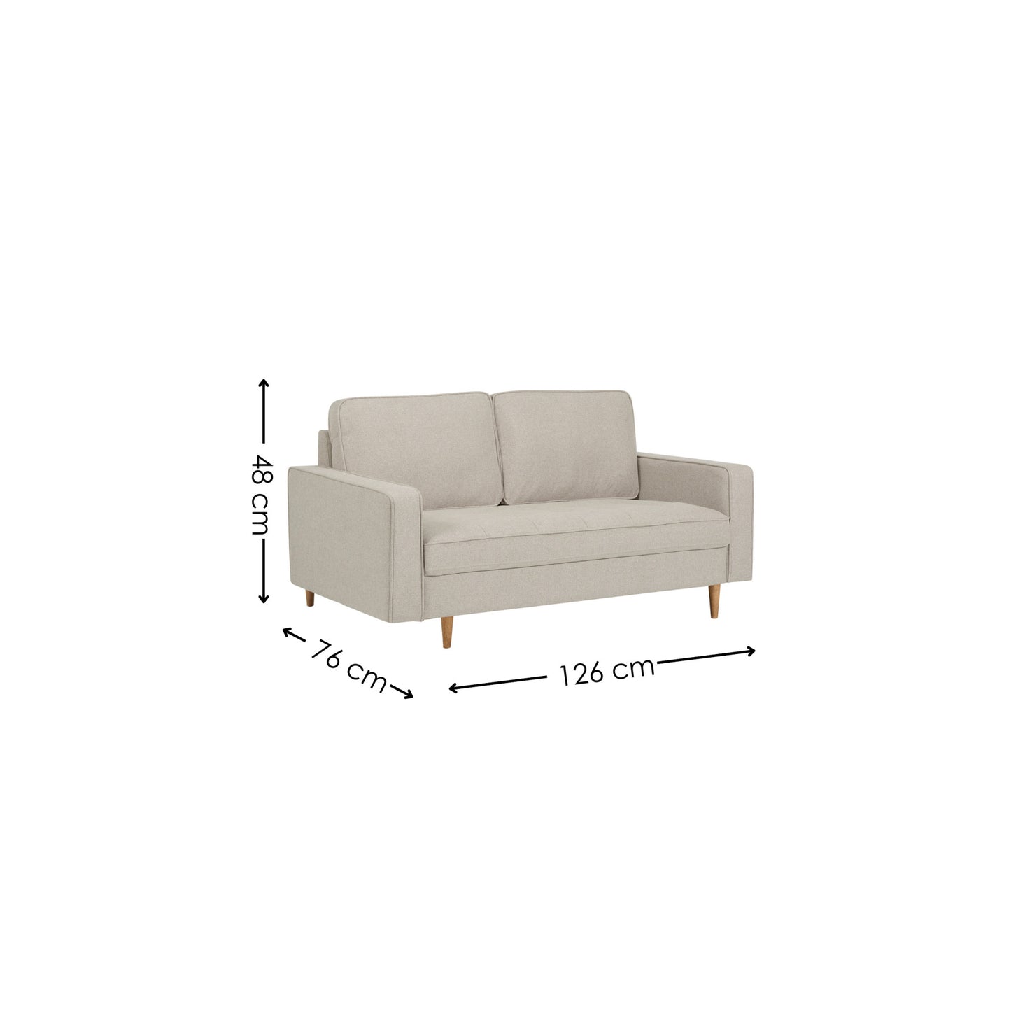 Julian Bowen Henrietta 2 Seater Sofa-Beige-Better Bed Company