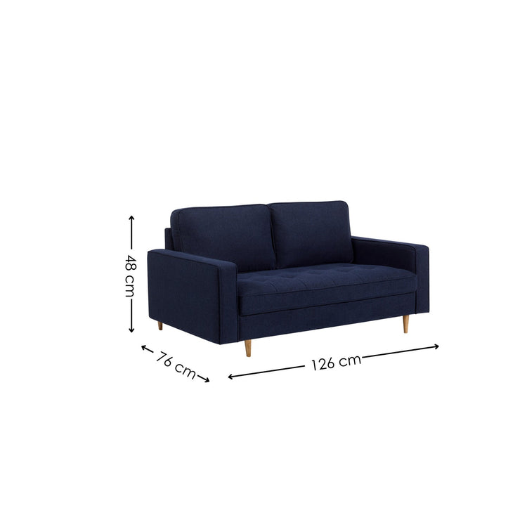 Julian Bowen Henrietta 2 Seater Sofa-Blue-Better Bed Company