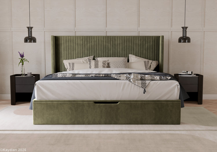 Kaydian Hartley ottoman bed-Olive-Better Bed Company