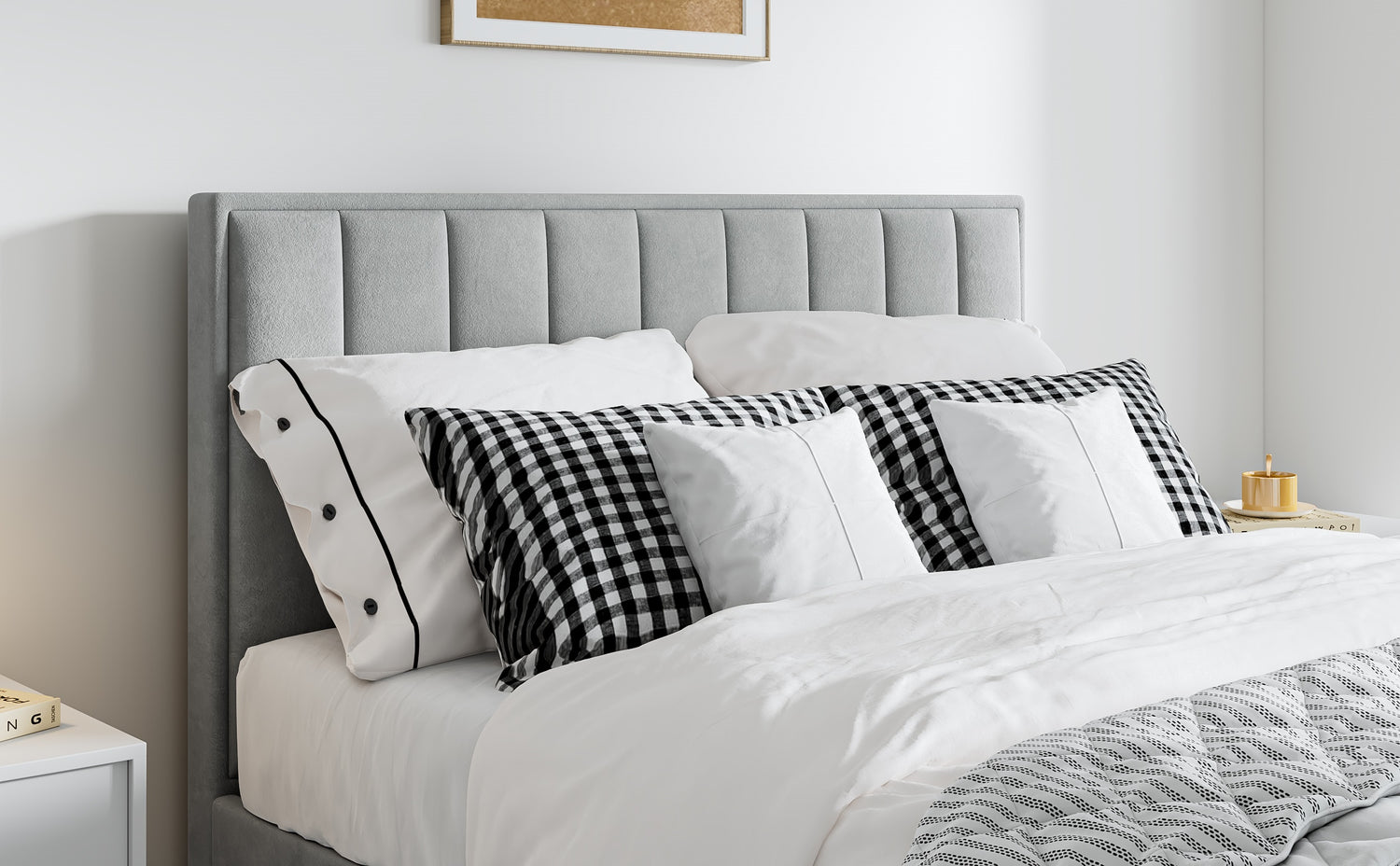 Bedmaster Rhodes Ottoman Bed Grey Headboard-Better Bed Company
