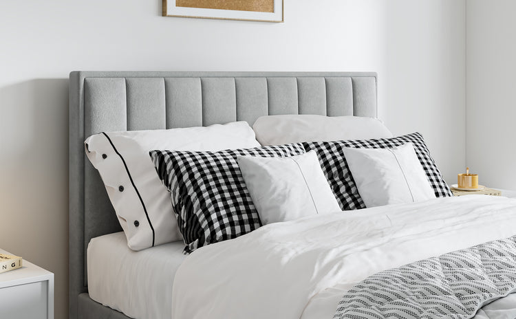 Bedmaster Rhodes Ottoman Bed Grey Headboard-Better Bed Company