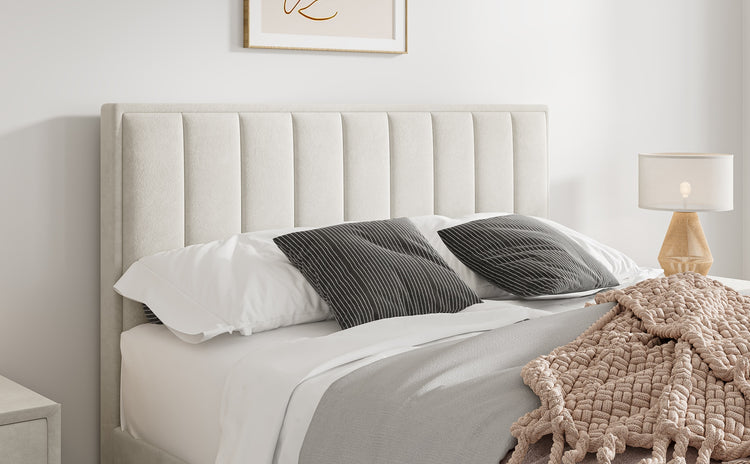 Bedmaster Rhodes Ottoman Bed Stone Headboard-Better Bed Company