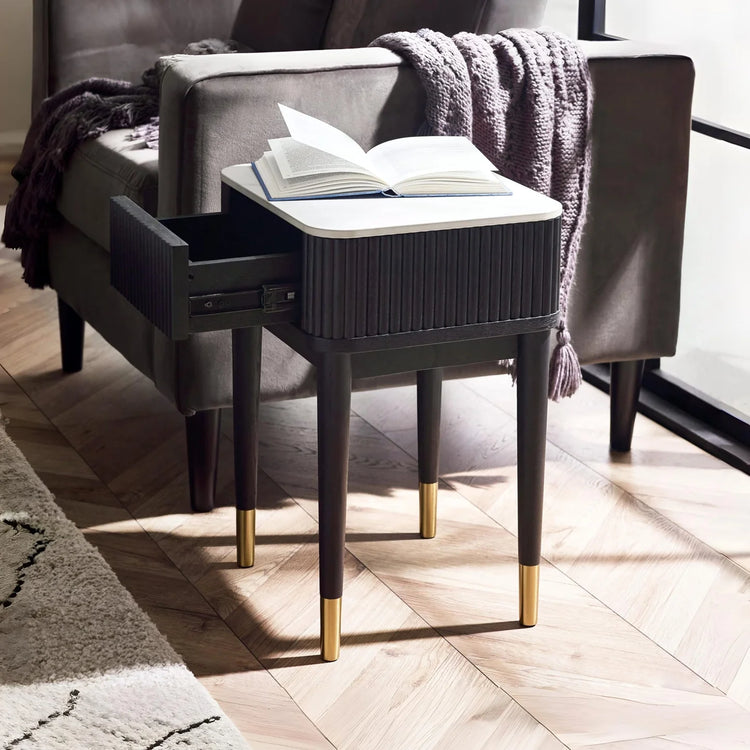 Julian Bowen Louis Lamp Table With Drawer-Better Bed Company