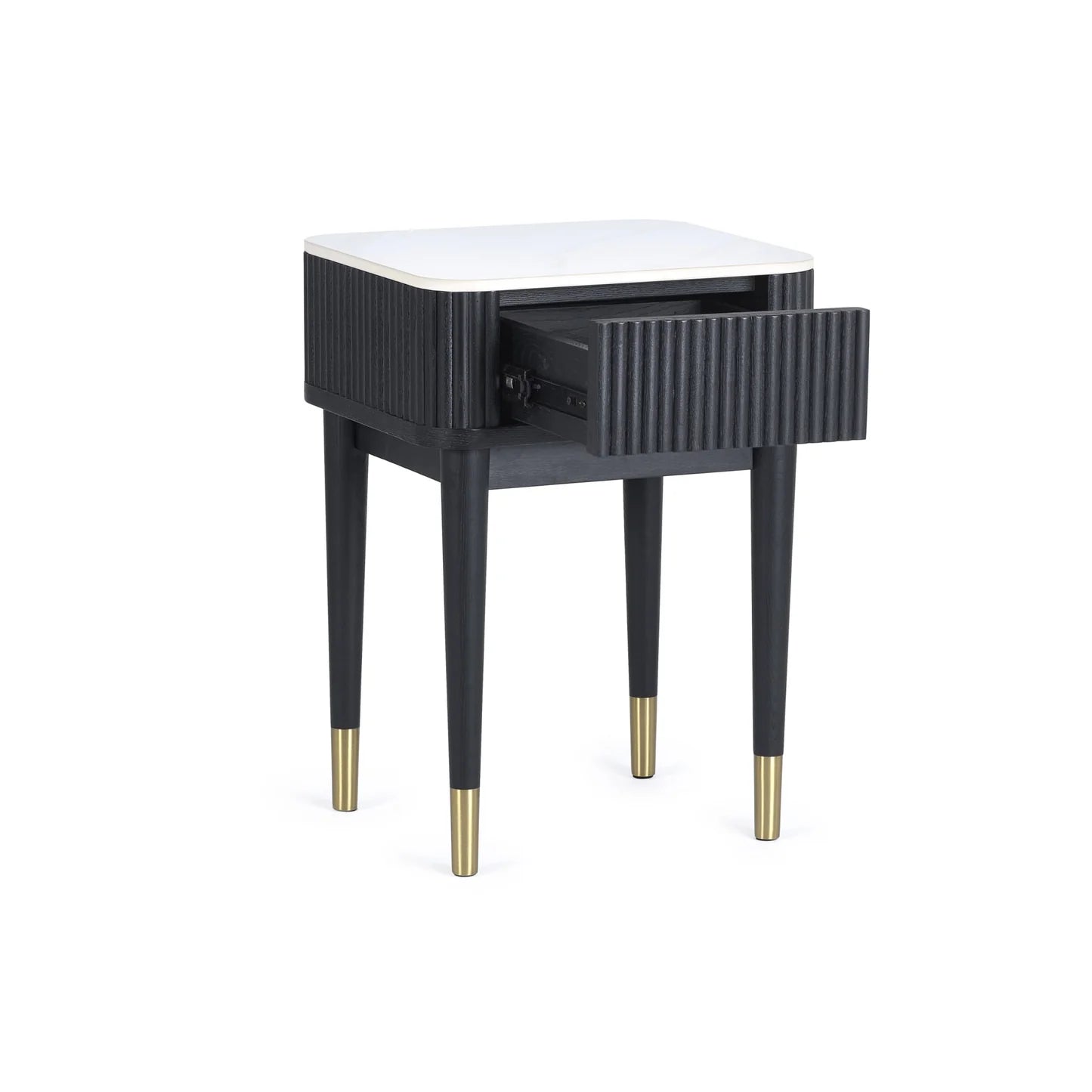 Julian Bowen Louis Lamp Table With Drawer Open Drawer-Better Bed Company