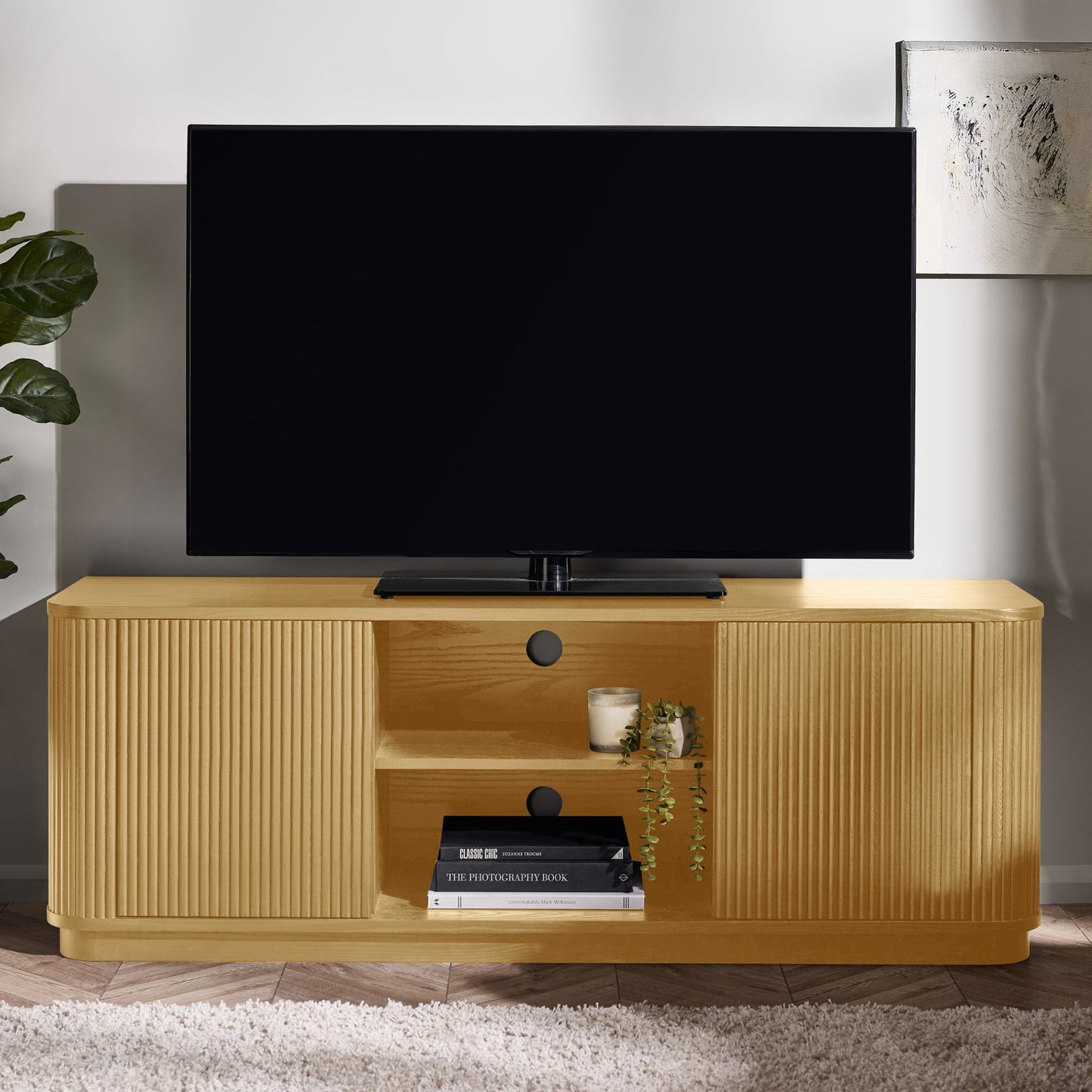 Julian Bowen Louis Tv Unit-Oak-Better Bed Company
