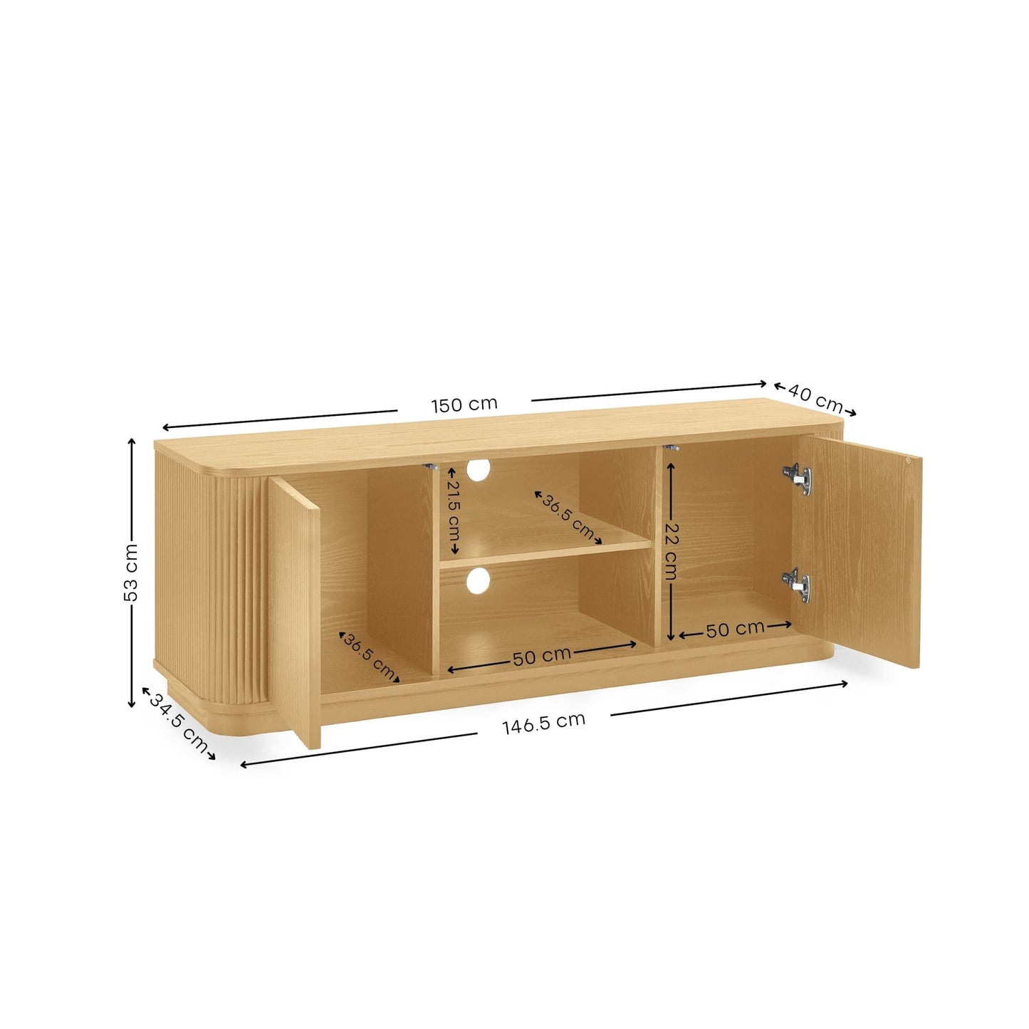 Julian Bowen Louis Tv Unit-Oak-Better Bed Company