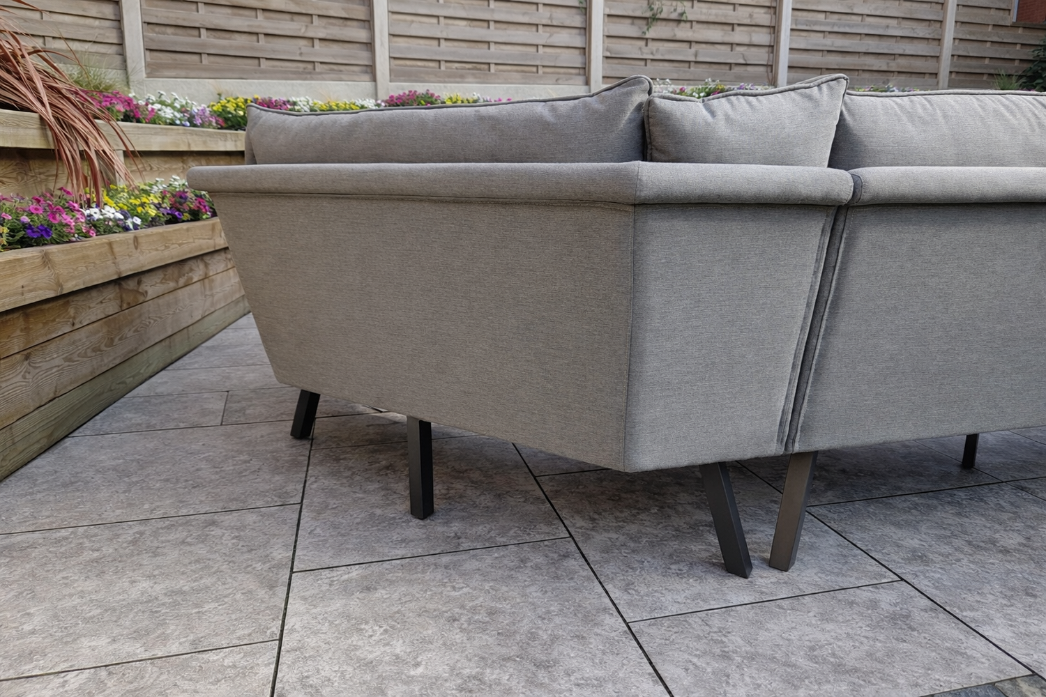 Signature Weave Luna L shape fabric sofa with Gas Fire Pit Table-Better Bed Company