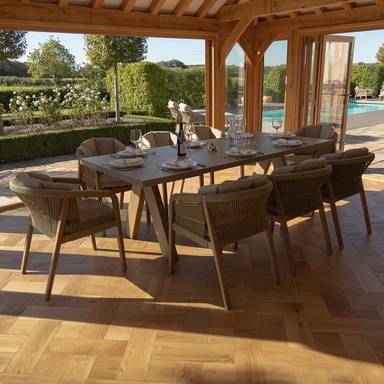 Maze Martinique 8 Seat Rectangular Dining Set From Above In House-Better Bed Company