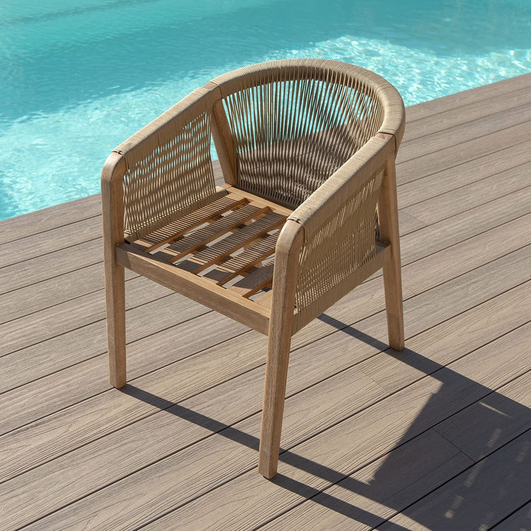 Maze Martinique 8 Seat Rectangular Dining Set Chair Close Up-Better Bed Company