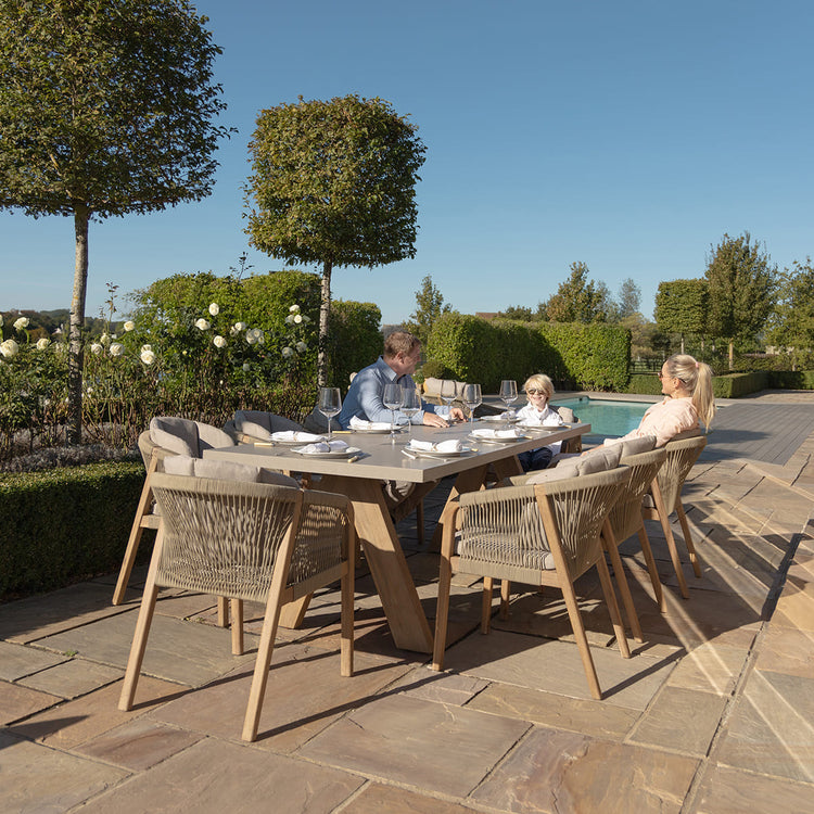 Maze Martinique 8 Seat Rectangular Dining Set Lifestyle-Better Bed Company