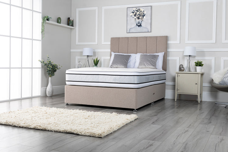Myer Adams Memory Pocket Silk Divan Bed From Side-Better Bed Company