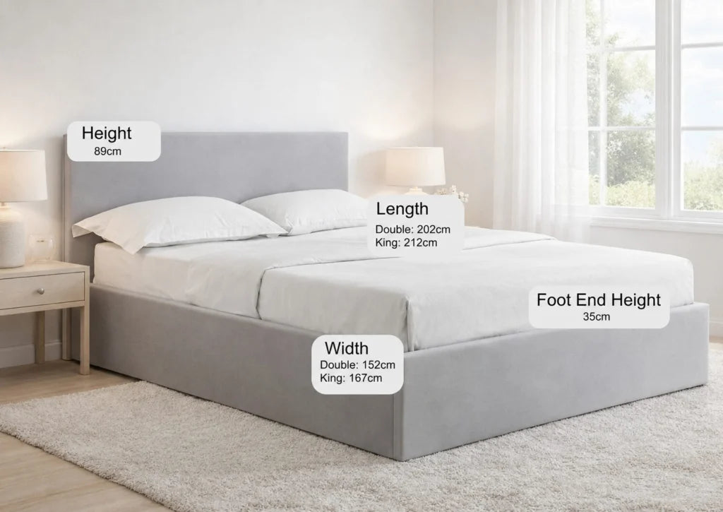 Wholesale Beds MONTANA Ottoman Bed Dimensions-Better Bed Company