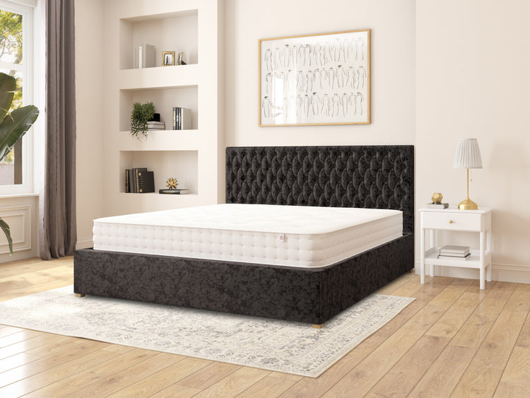 Rand Velvet Ottoman Bed