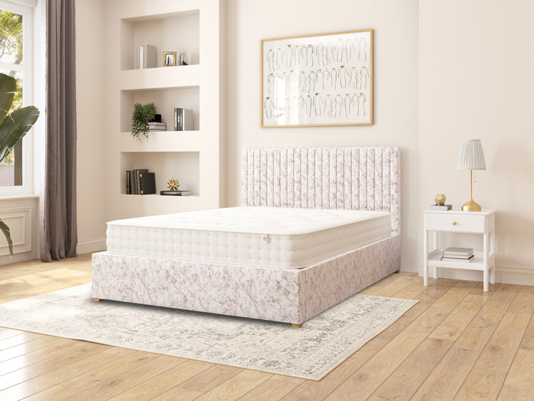 Nicklaus Velvet Ottoman Bed