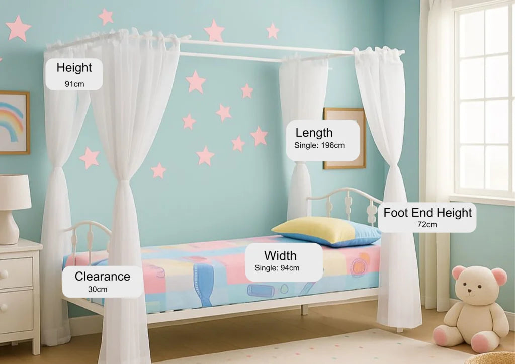 Wholesale Beds Lyndsey 4 Poster Metal Bed frame Dimensions-Better Bed Company