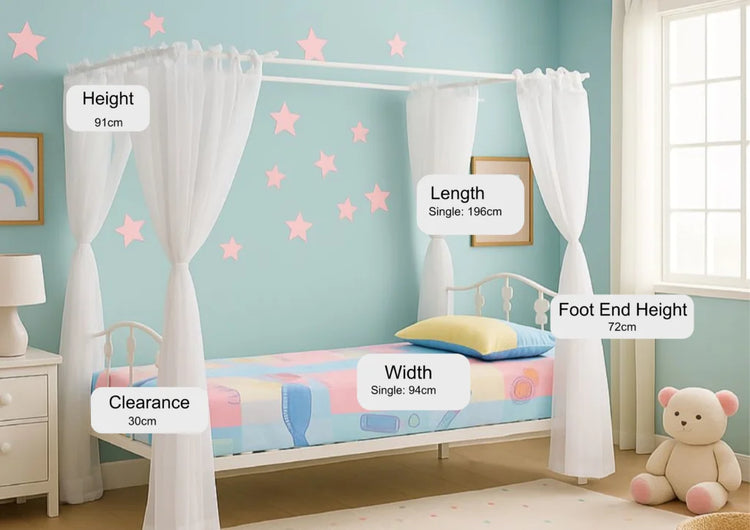 Wholesale Beds Lyndsey 4 Poster Metal Bed frame Dimensions-Better Bed Company