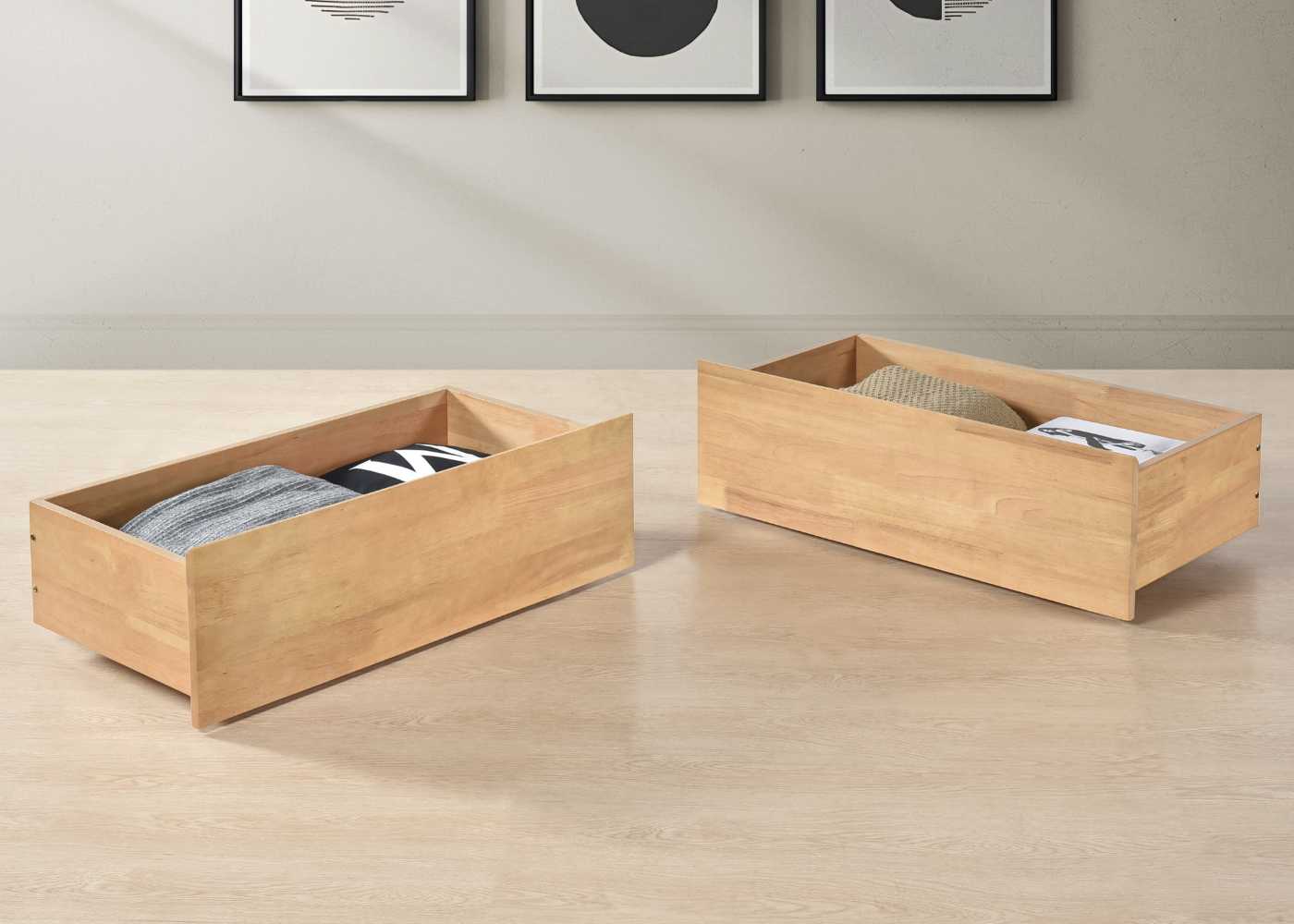 Lolly Wooden Triple Bunk Bed-Drawers-Oak-Better Bed Company