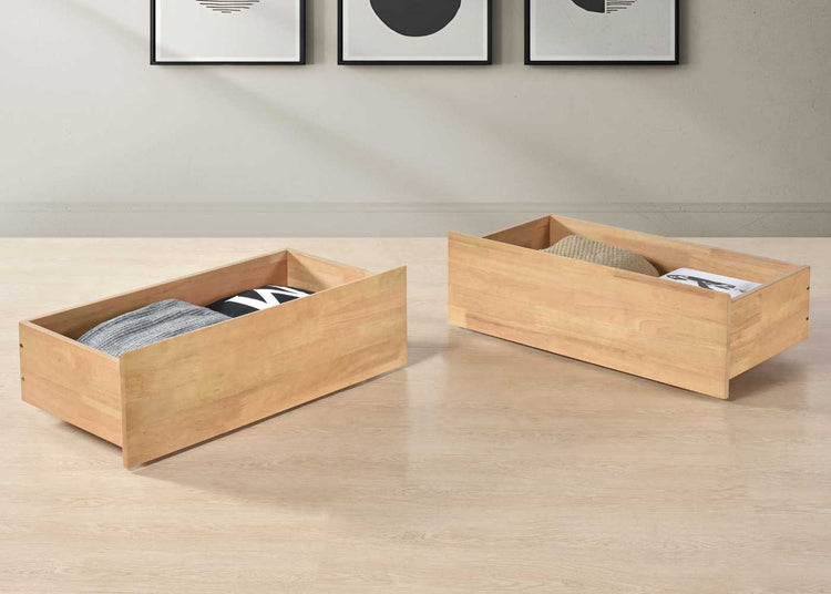 Lolly Wooden Triple Bunk Bed-Drawers-Oak-Better Bed Company