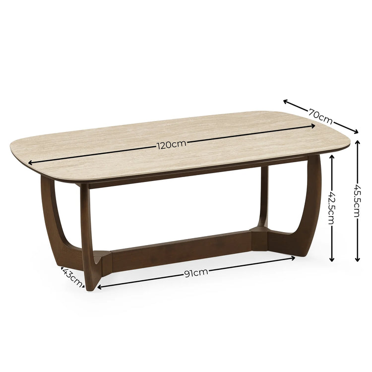 Julian Bowen Portland Rectangular Coffee Table Size-Better Bed Company