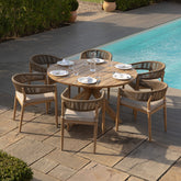 Maze Porto 6 Seat Round Dining Set-Better Bed Company