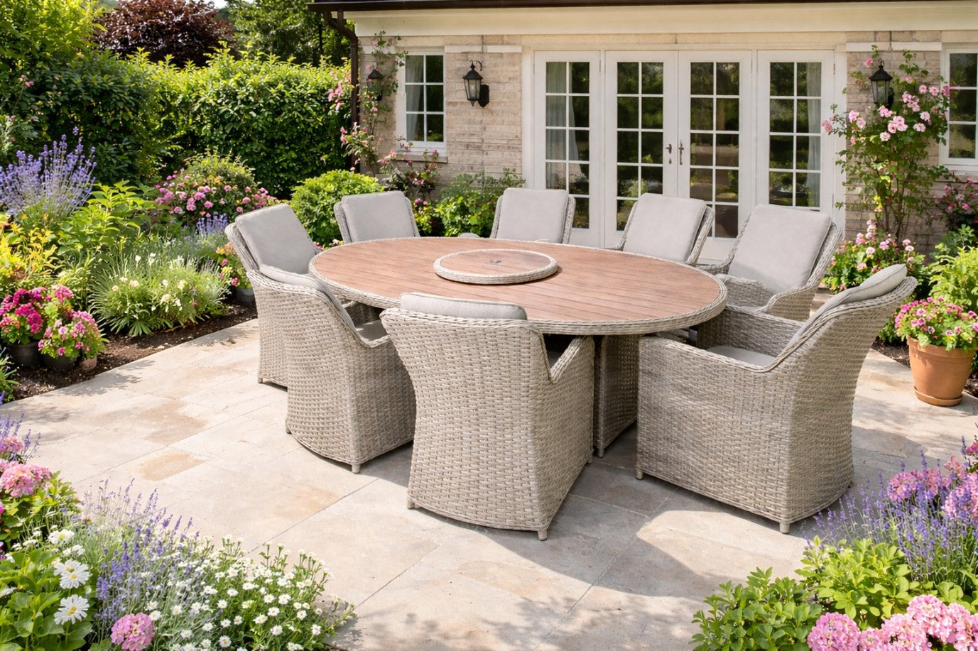 Signature Weave Northwood 8 Seat Oval Dining Table-Better Bed Company
