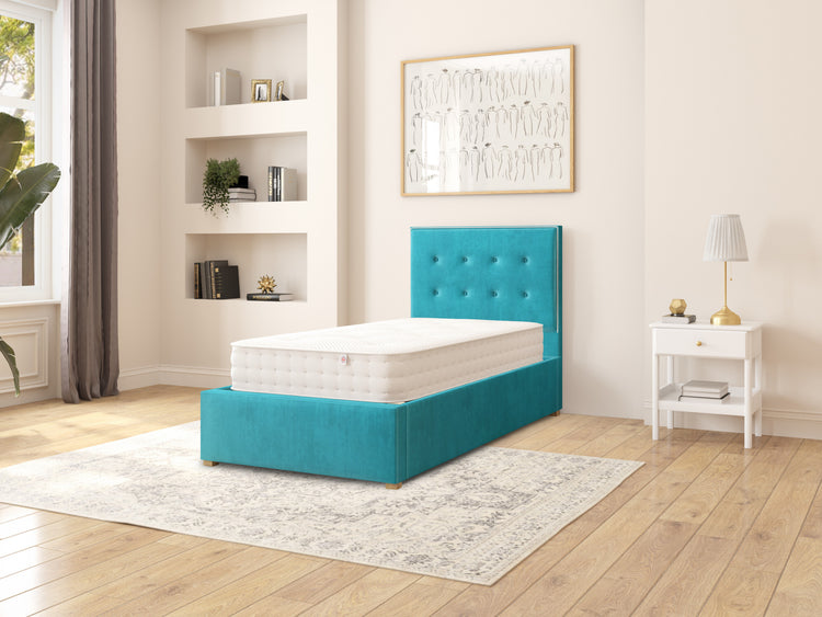 Aspire Presley Velvet Ottoman Bed