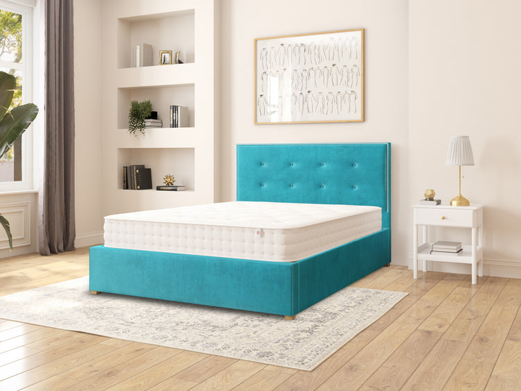 Aspire Presley Velvet Ottoman Bed