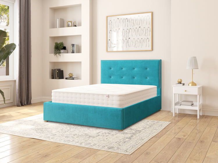 Aspire Presley Velvet Ottoman Bed