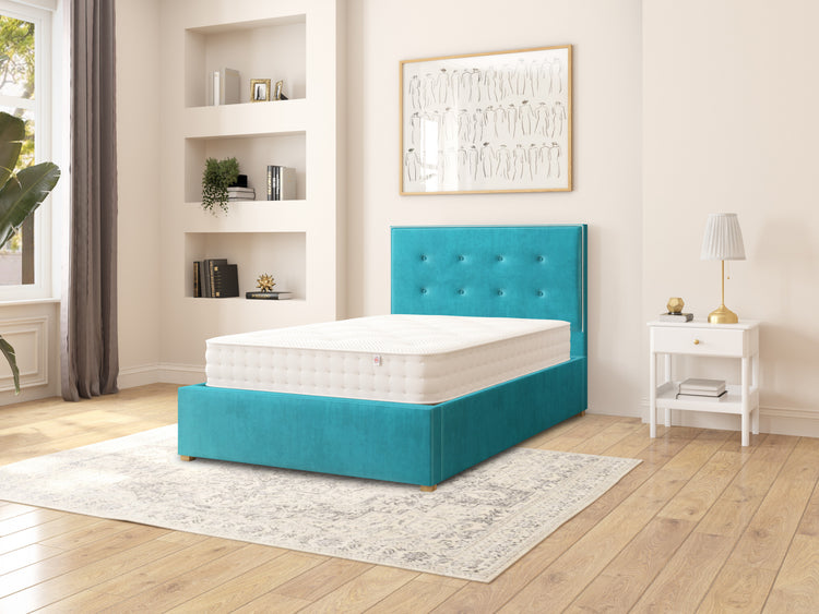 Aspire Presley Velvet Ottoman Bed