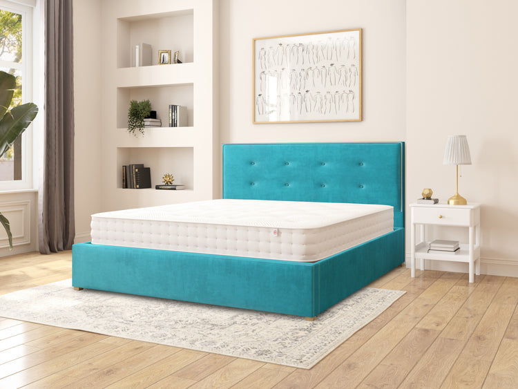 Aspire Presley Velvet Ottoman Bed
