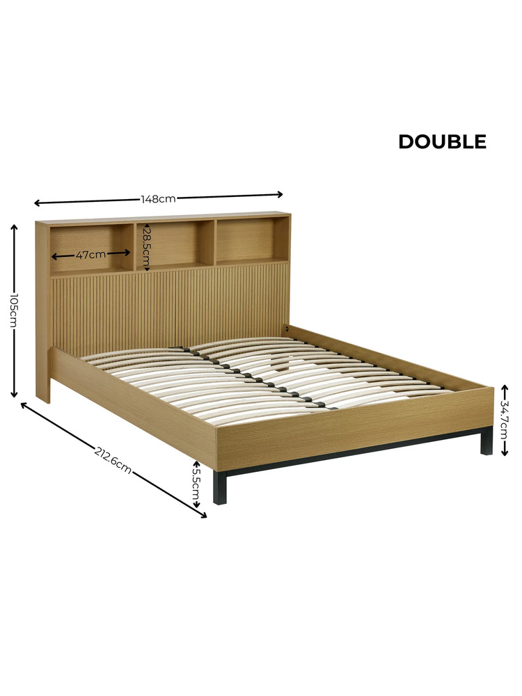 Julian Bowen Sia Bookcase Headboard Bed Double Size-Better Bed Company