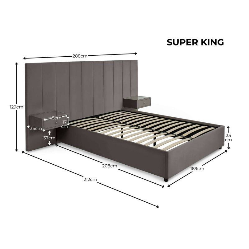 Julian Bowen Sloan Bed Frame with Built-In Side Tables-Better Bed Company