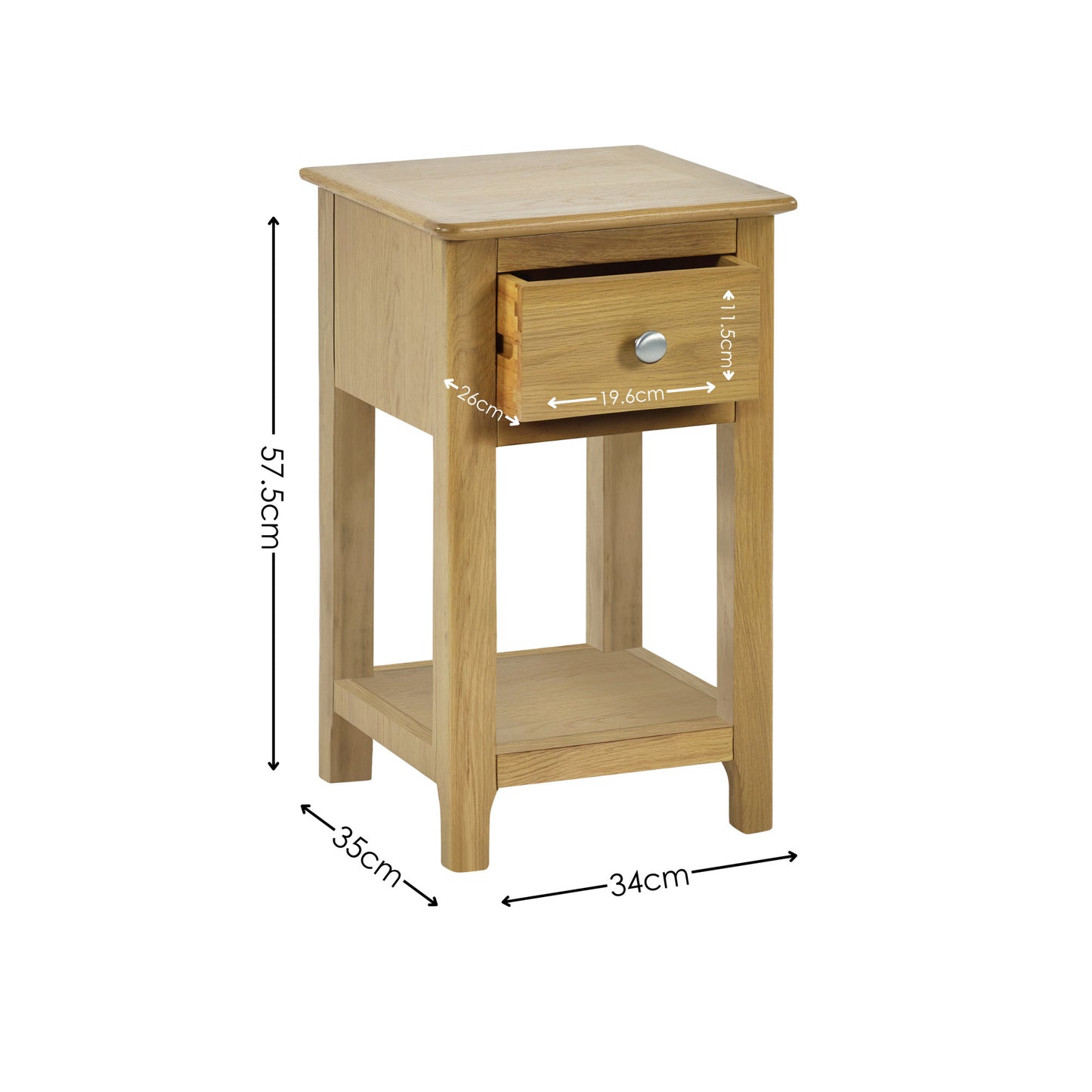 Julian Bowen Somerset 1 Drawer Bedside-Oak-Better Bed Company