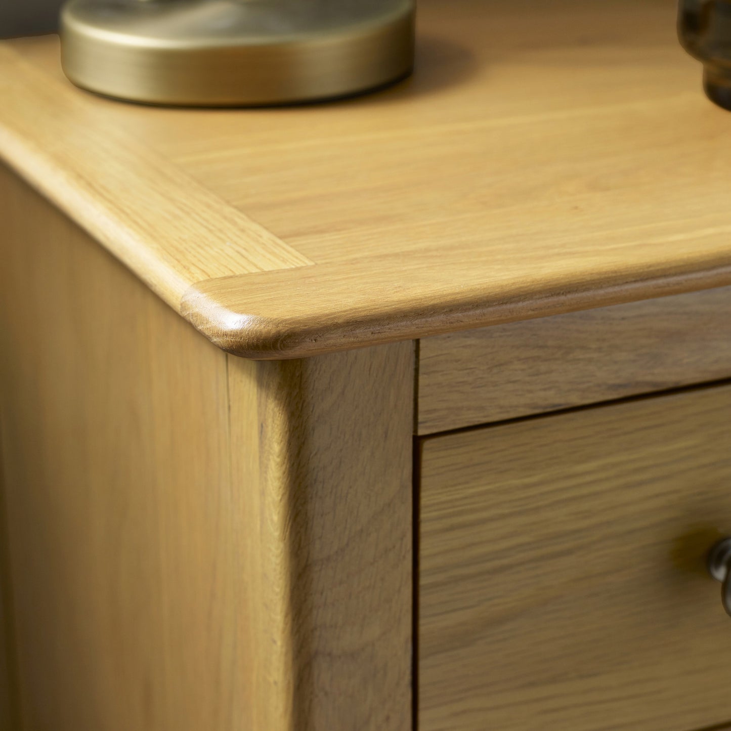 Julian Bowen Somerset 3 Drawer Bedside-Oak- Better Bed Company