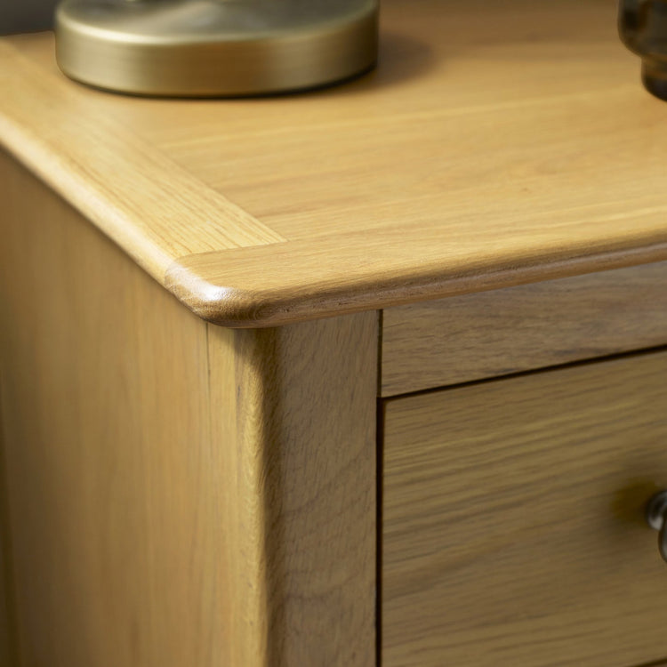 Julian Bowen Somerset 3 Drawer Bedside-Oak- Better Bed Company