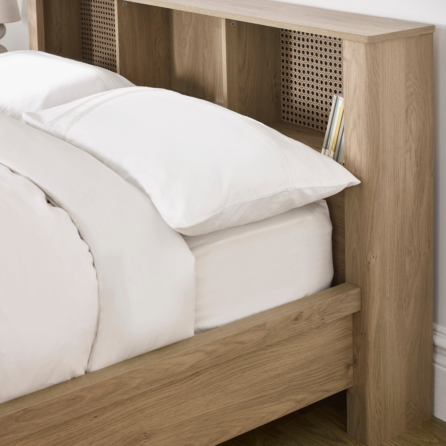 Julian Bowen Sydney Rattan Bookcase Bed Frame-Better Bed Company